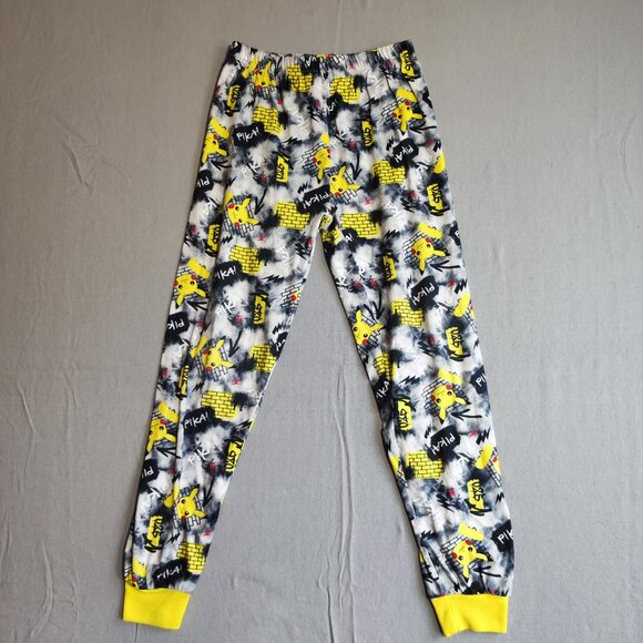 Pokemon Pikachu sleepwear pyjama boys size M black & grey with graphic - Picture 8 of 15